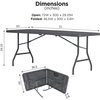 Zown Folding Table, Fold In Half, Resin, Commercial, 72" x 30", Grey Color 60559SGY1E
